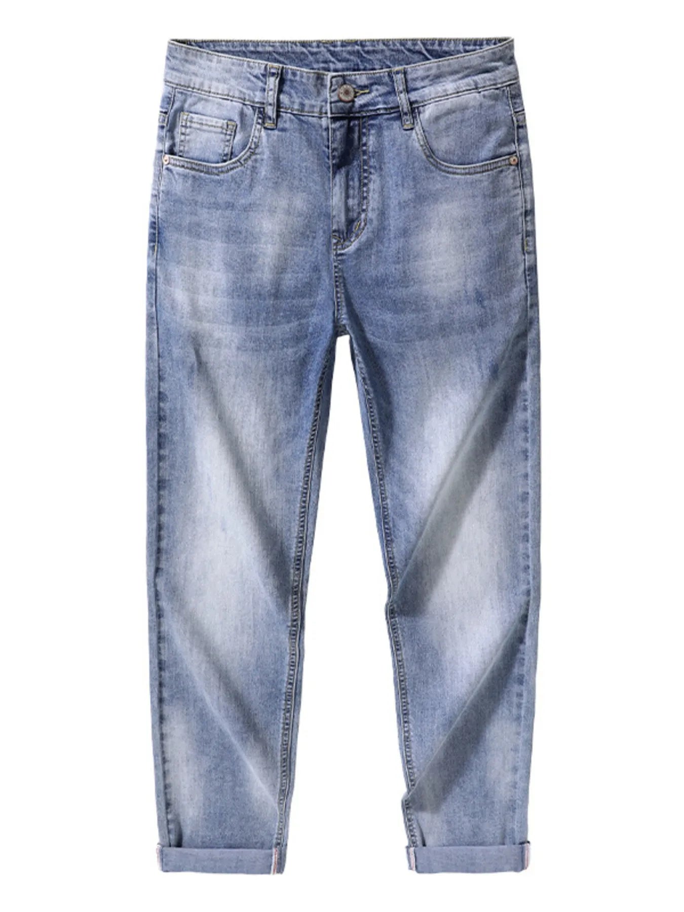 Men's Washed Slim Fit Jeans - cas7m