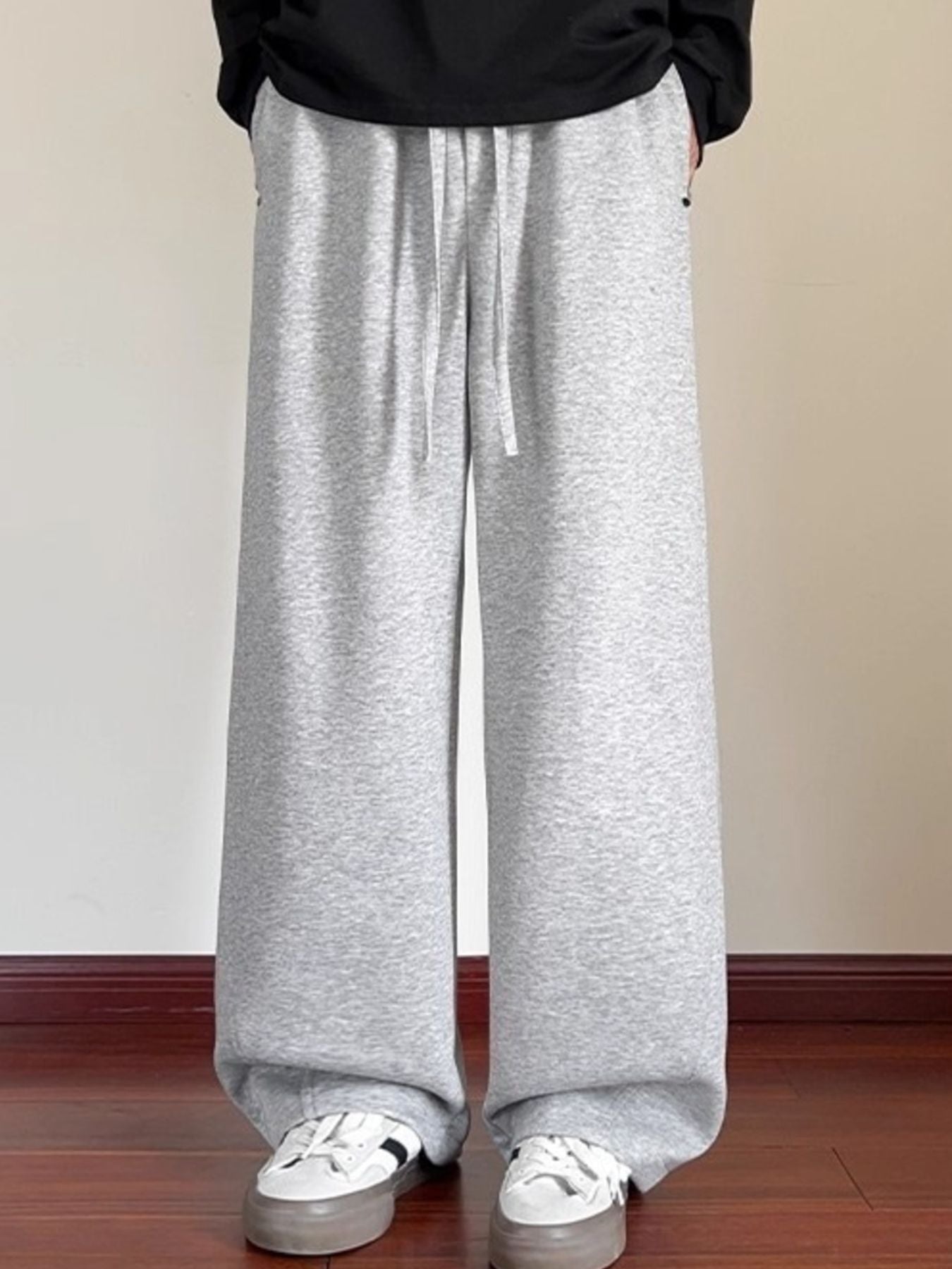 Men's Plus Size Drawstring Wide Leg Pants - cas7m