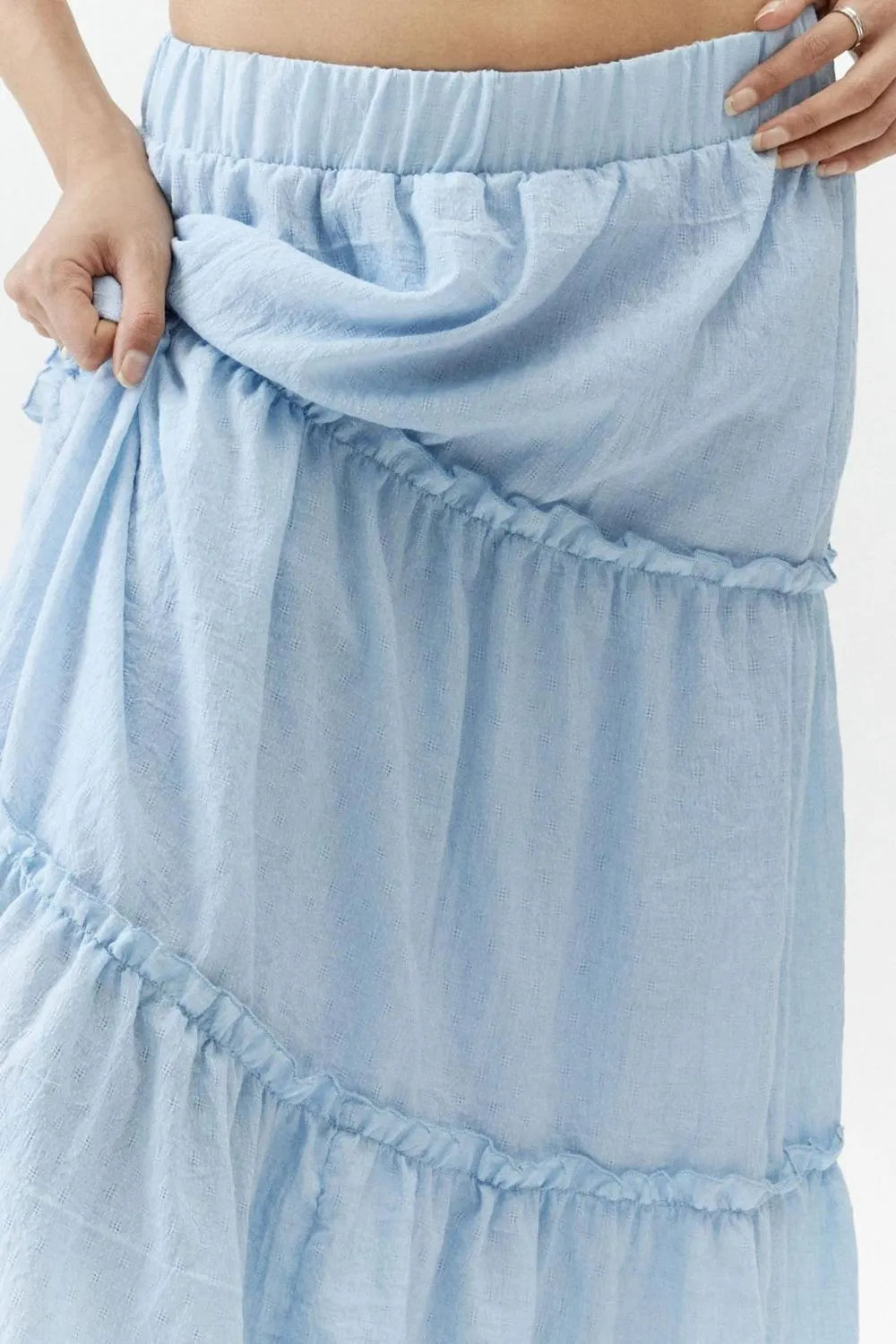 Frill Elastic Waist Skirt - cas7m