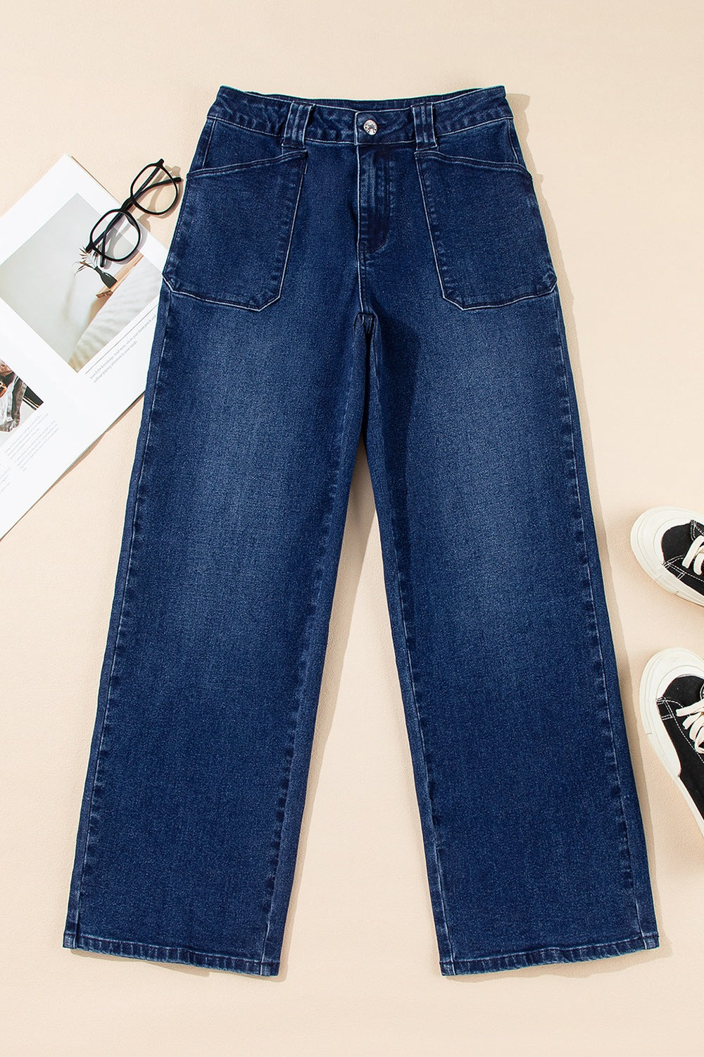 Straight Leg Mid-Rise Shift Jeans - cas7m