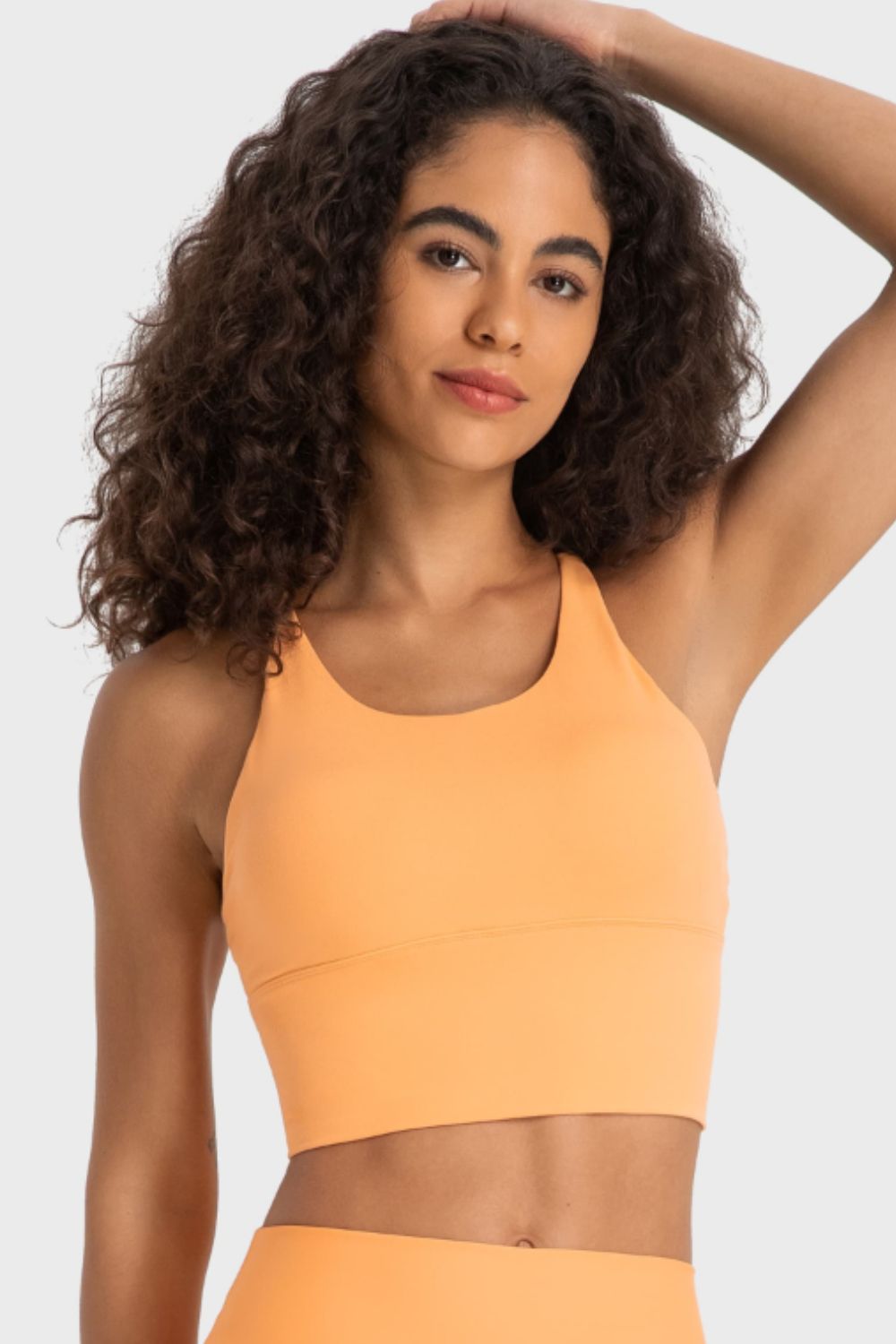 Sporty Yoga Cutout Crisscross Top with Removable Padding - cas7m