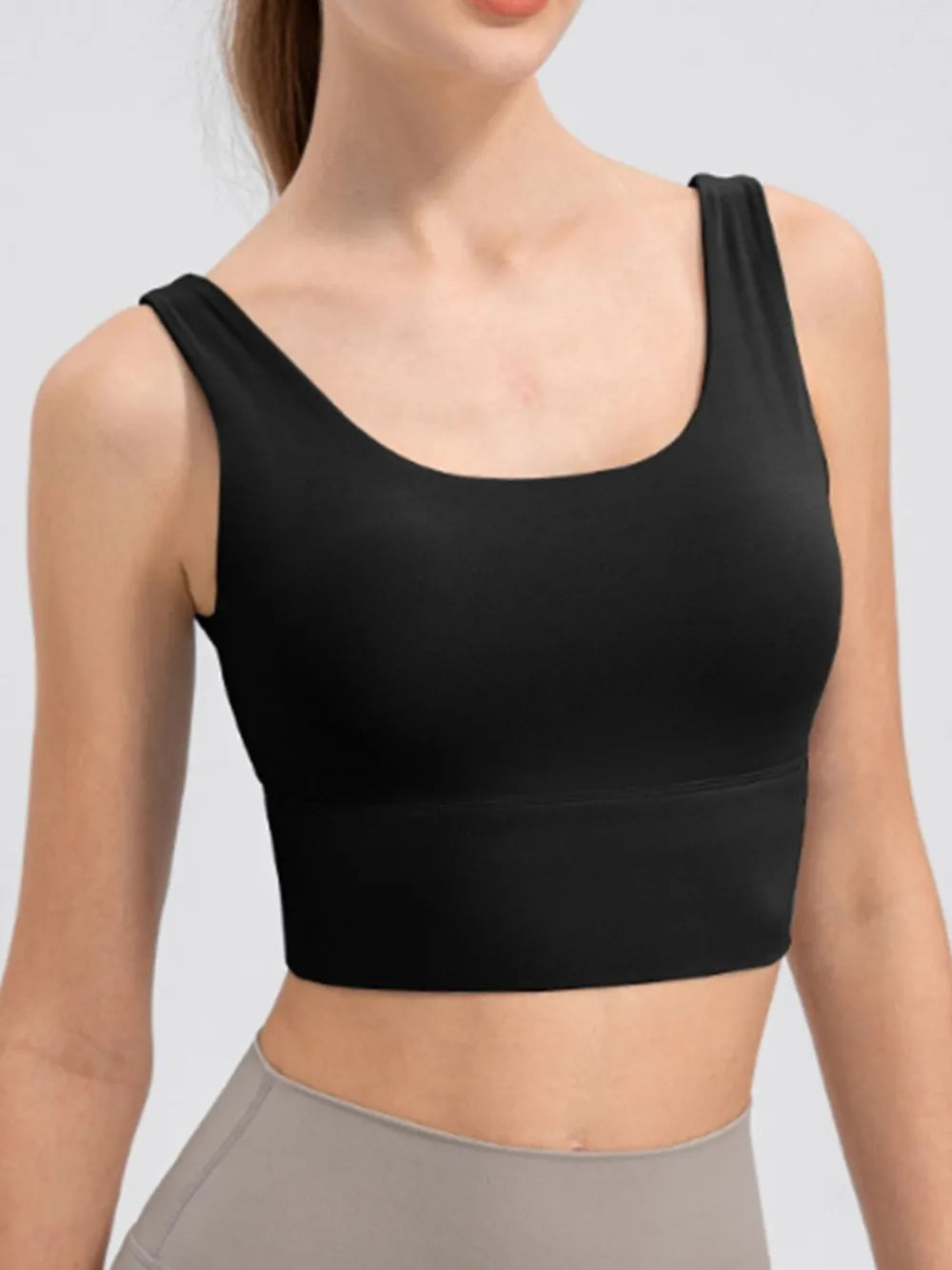 Scoop Neck Wide Strap Active Tank - cas7m