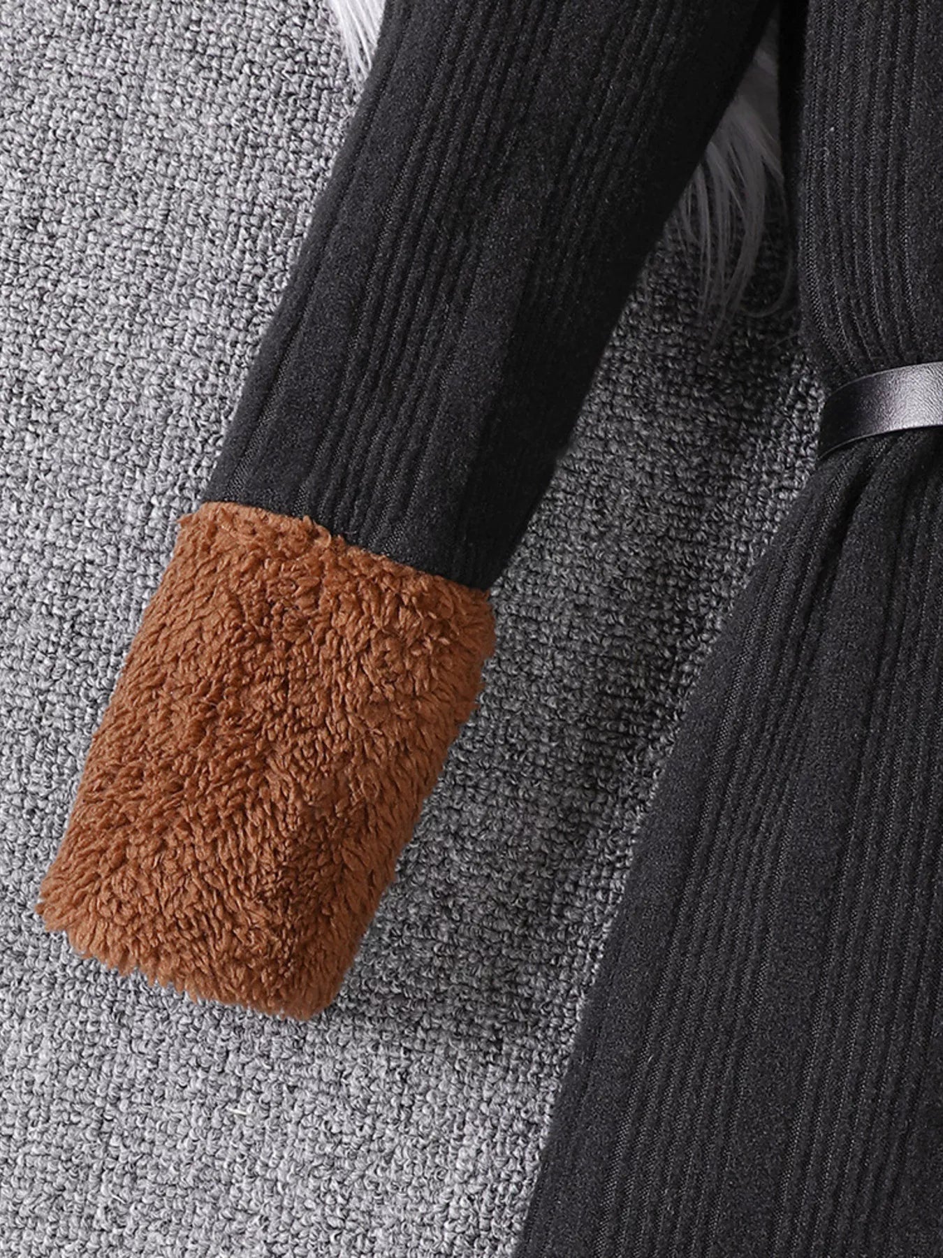 Children's Ribbed Knit Long Sleeve Dress - cas7m