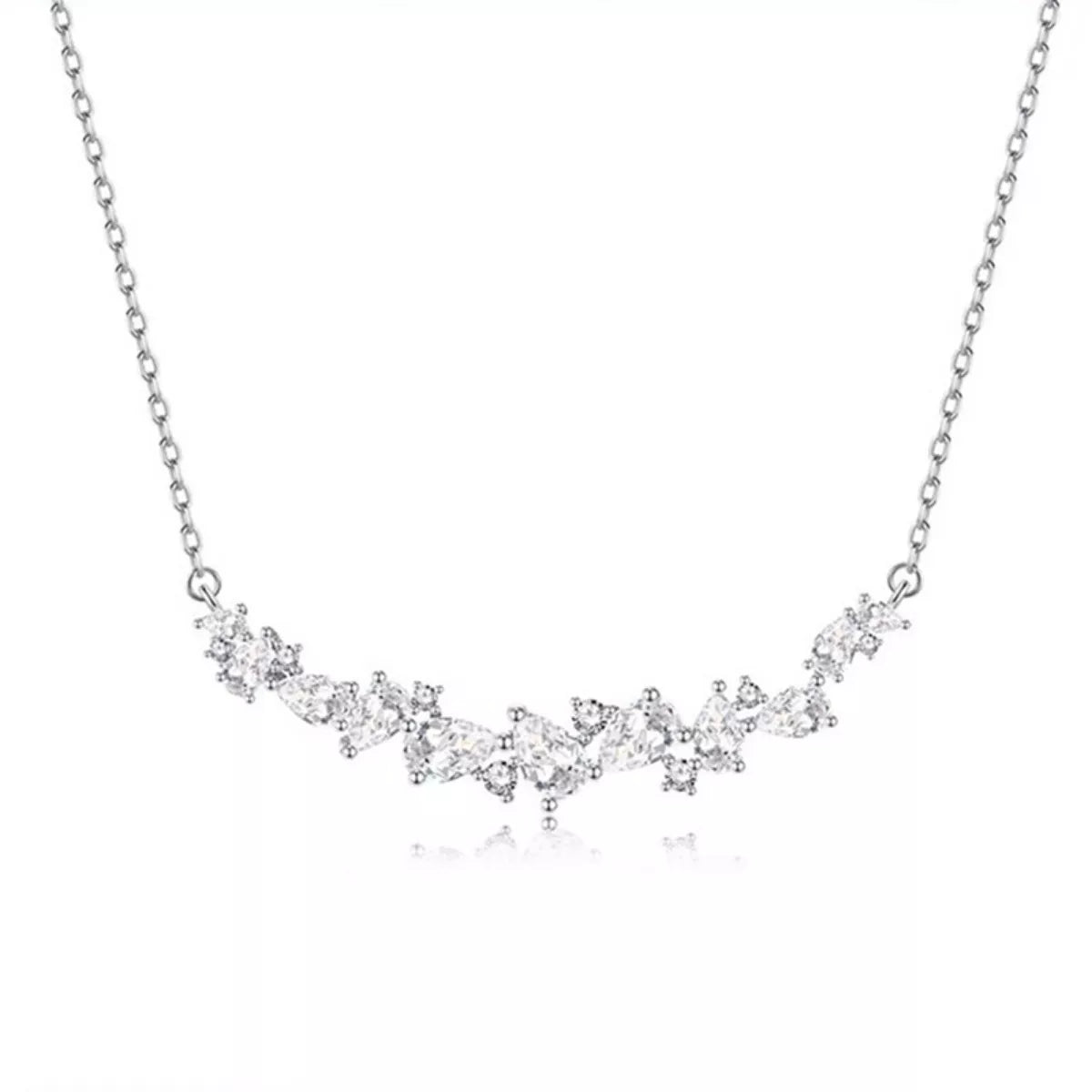 925 Sterling Silver Zircon Necklace - cas7m