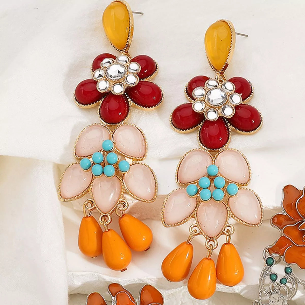 Flower Dangle Earrings - cas7m