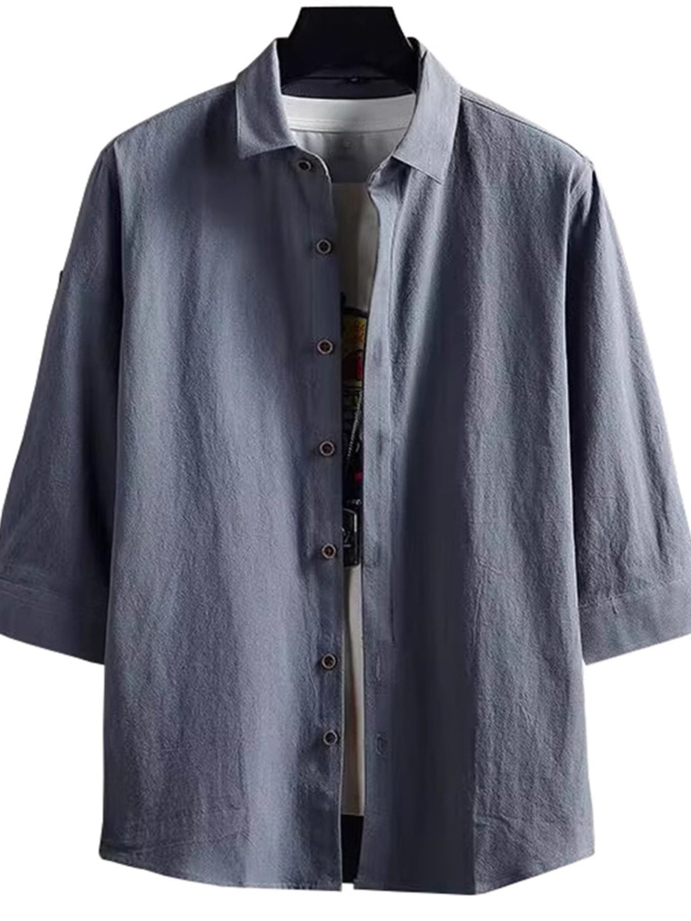 Men's Plus Size Casual Button-Down Shirt - cas7m