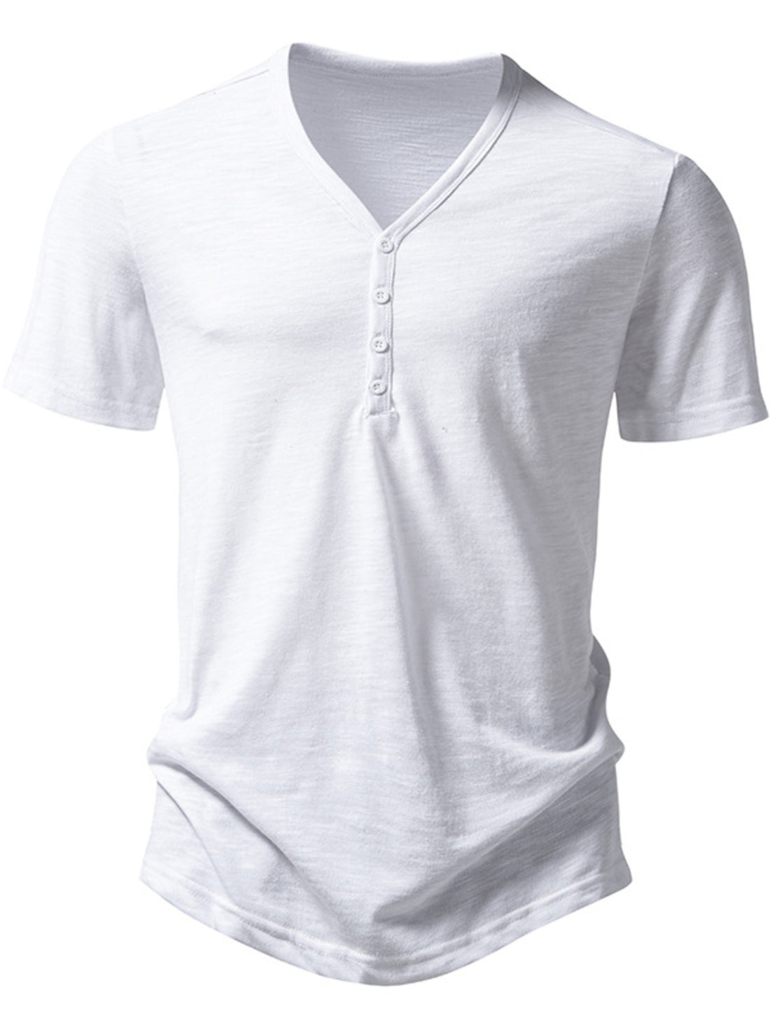 Men's Casual Button Detail T-Shirt - cas7m
