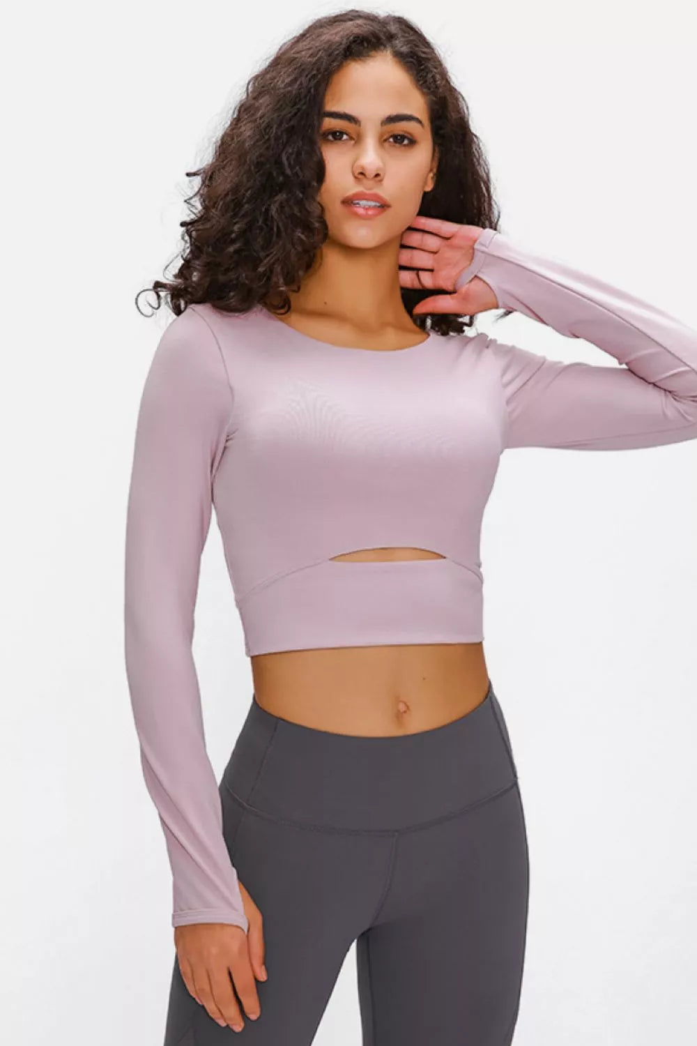Millennia Long Sleeve Cropped Top With Sports Strap - cas7m