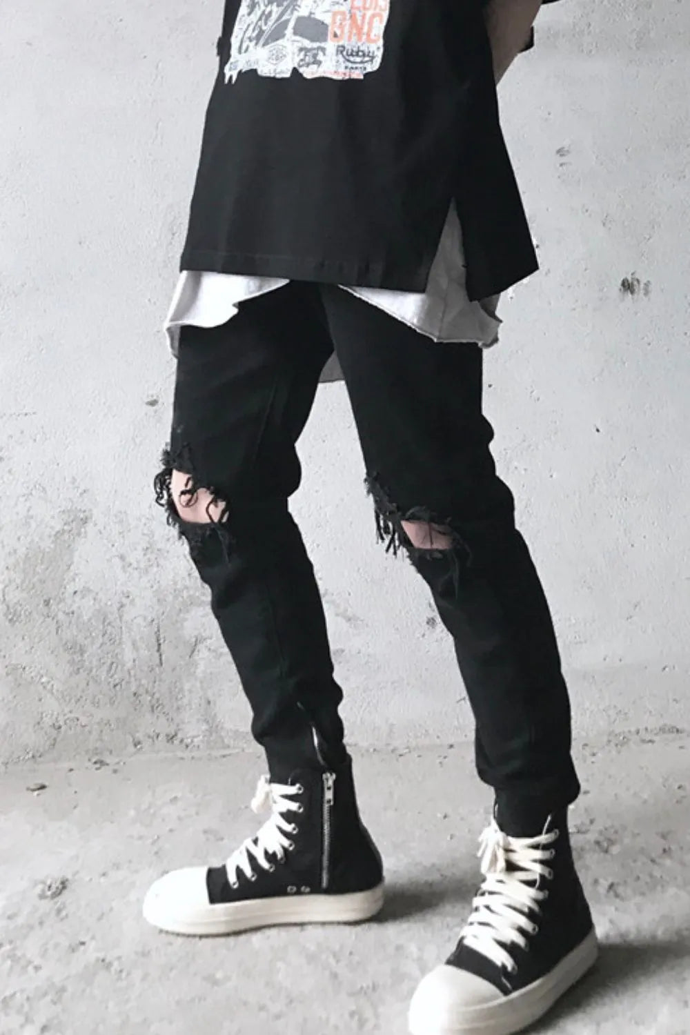 Men's Distressed Skinny Jeans - cas7m