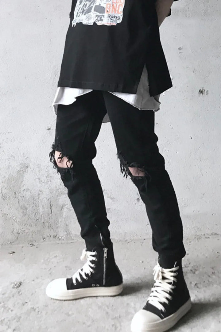 Men's Distressed Skinny Jeans - cas7m