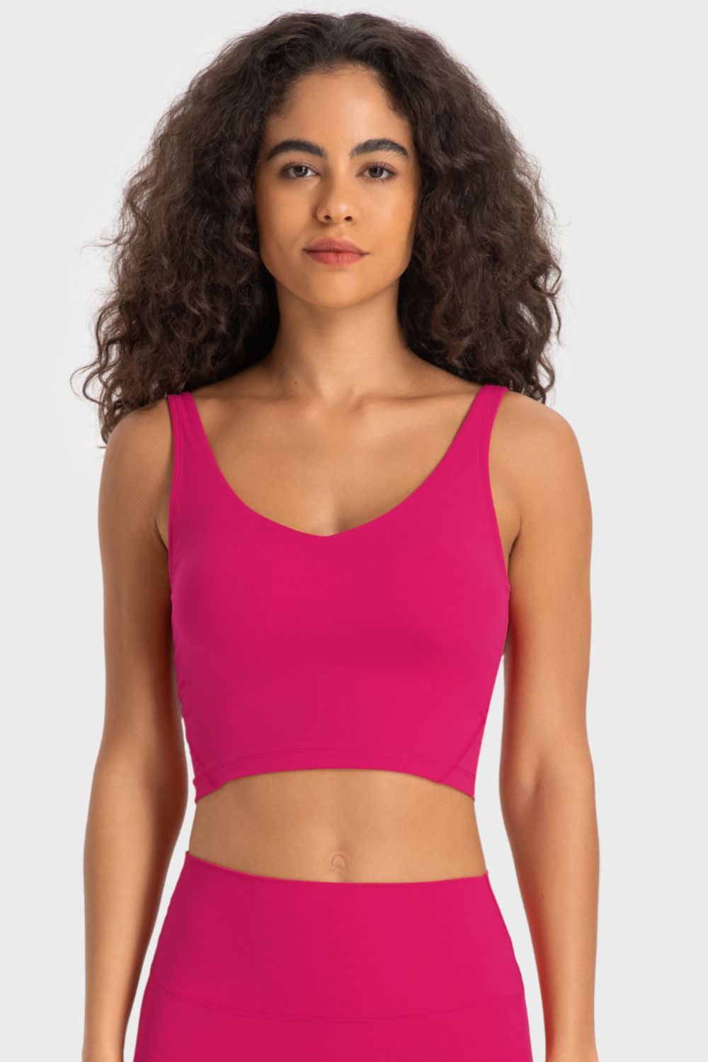 Millennia Deep V-Neck Crop Sports Bra - cas7m