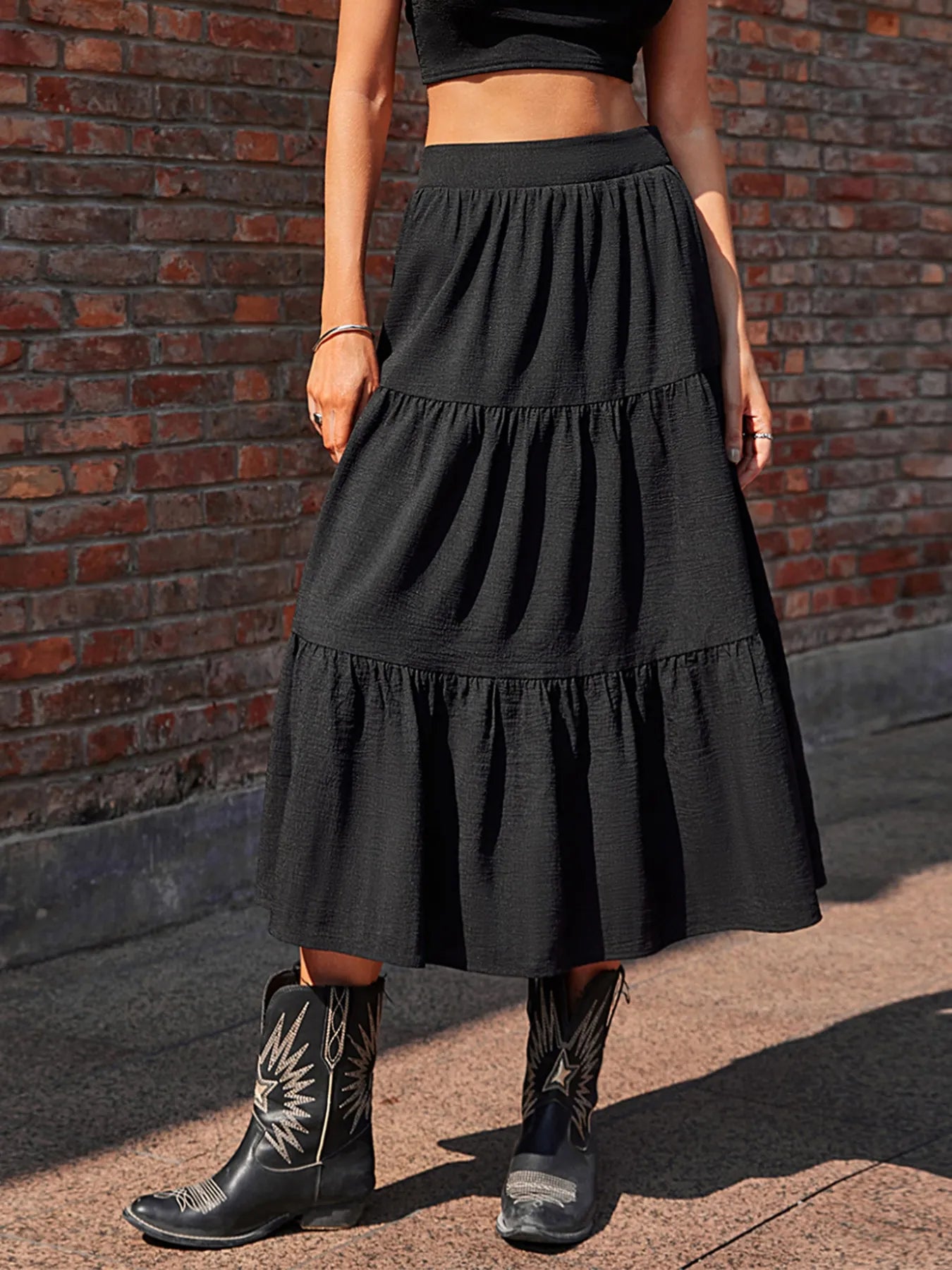 Tiered Midi Skirt - cas7m