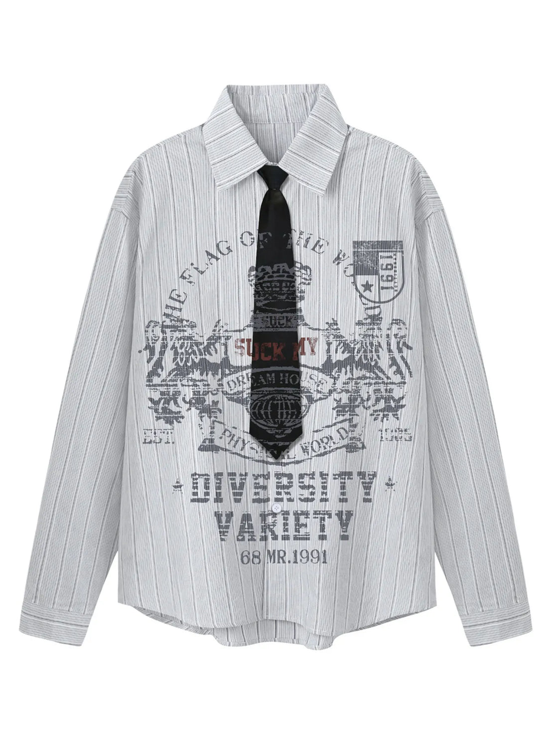 Men's Striped Button Up Long Sleeve Shirt - cas7m