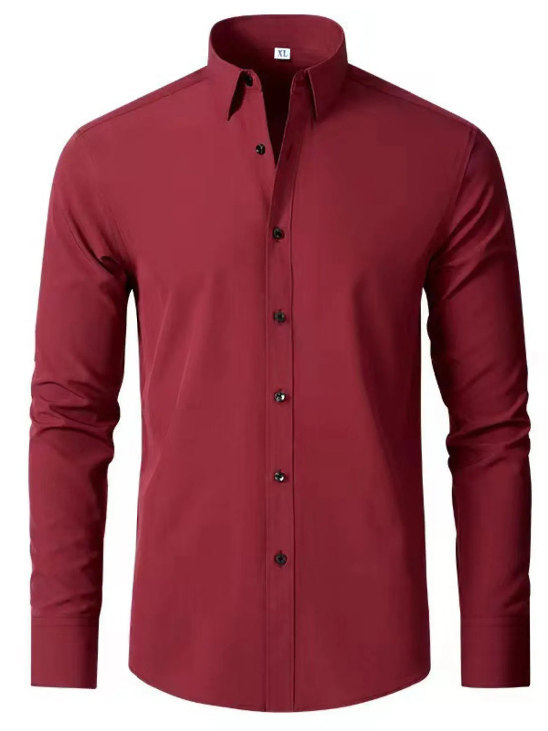 Men's Plus Size Button Up Long Sleeve Shirt - cas7m