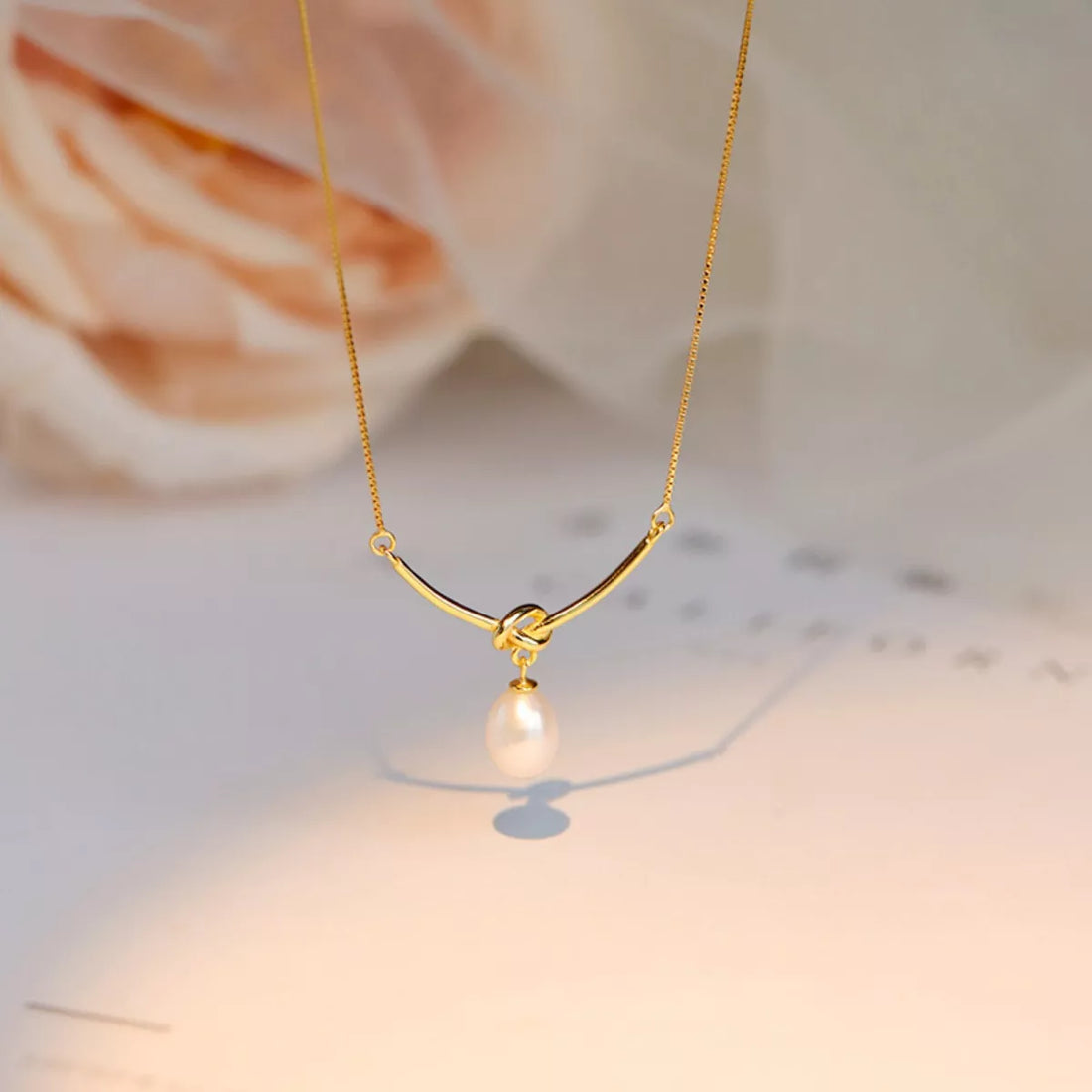925 Sterling Silver Pearl Necklace - cas7m