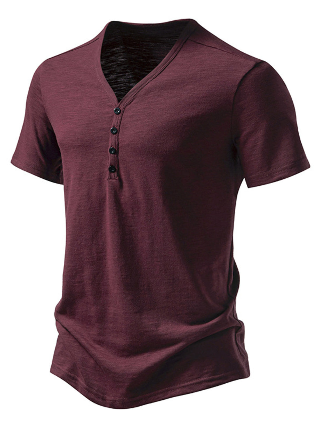 Men's Casual Button Detail T-Shirt - cas7m