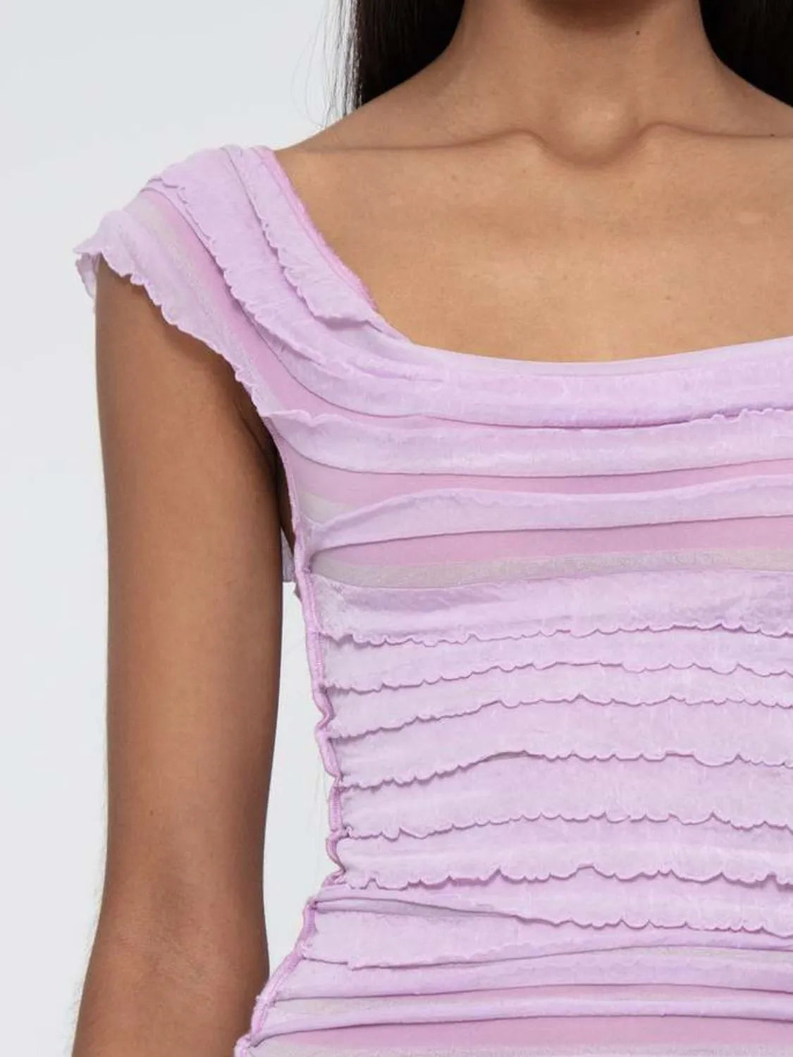 Ruched Solid Tank - cas7m
