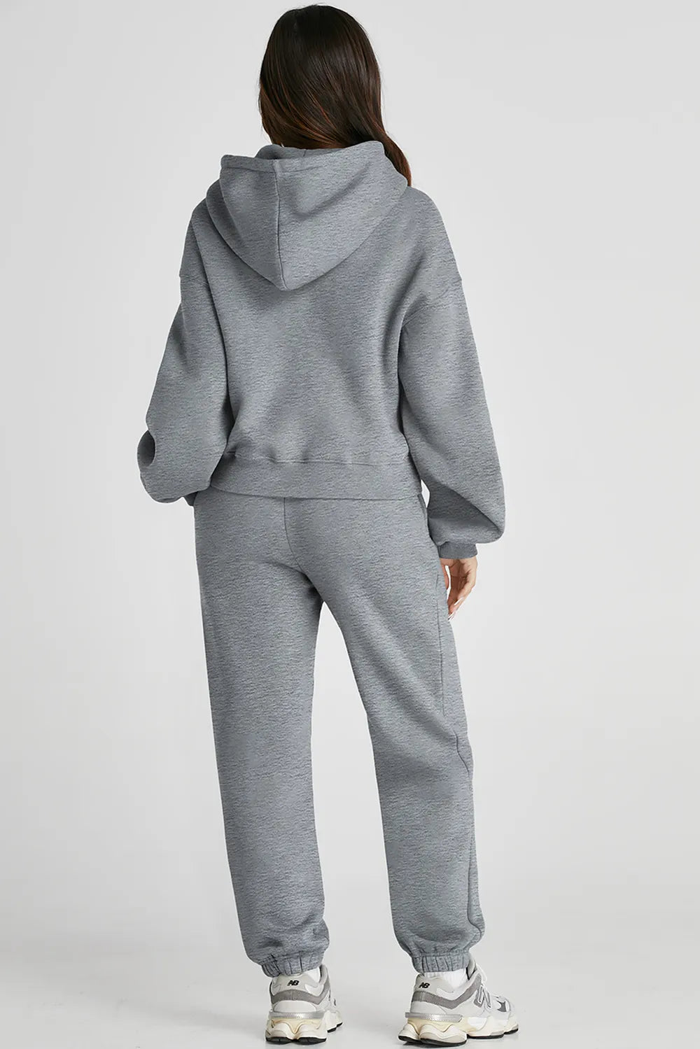 Dropped Shoulder Hooded Top and Pants Active Set - cas7m