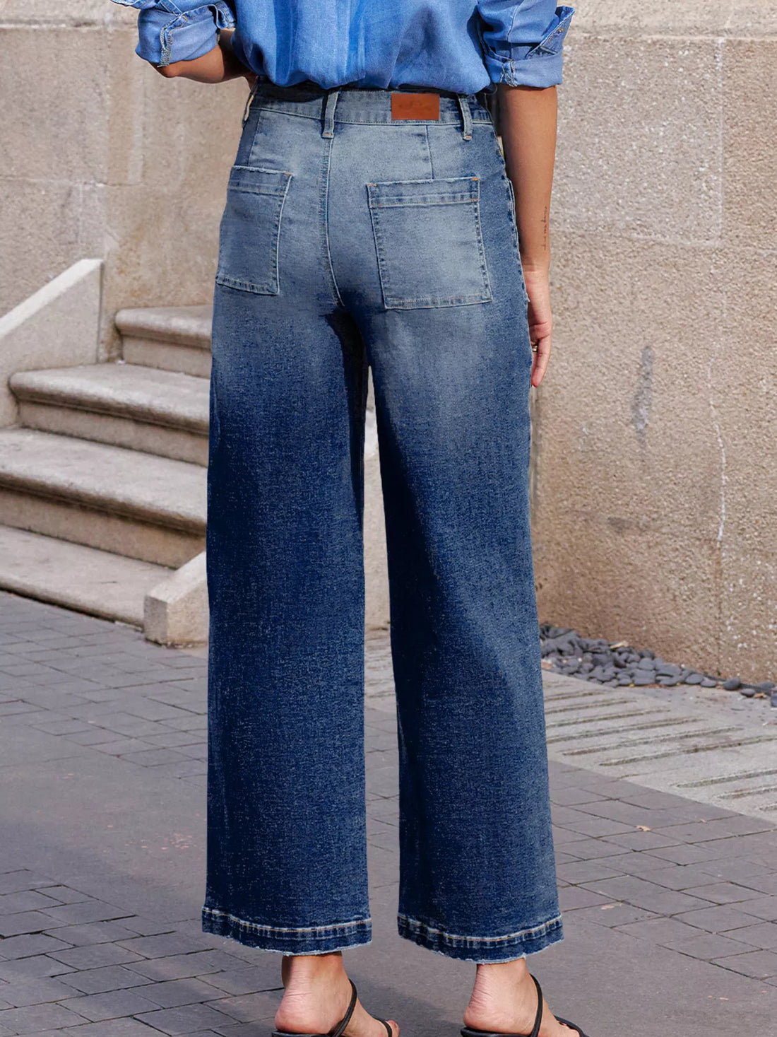 Patch Pocket Shift Jeans - cas7m