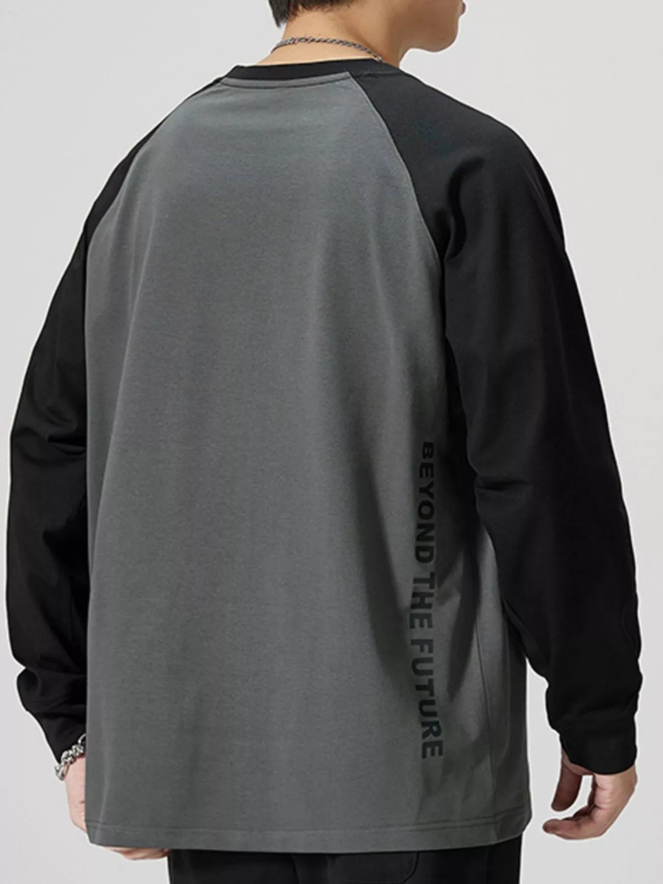 Men's Plus Size Round Neck Raglan Sleeve T-Shirt - cas7m
