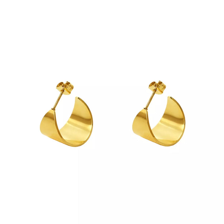 18K Gold-Plated Stud Earrings - cas7m