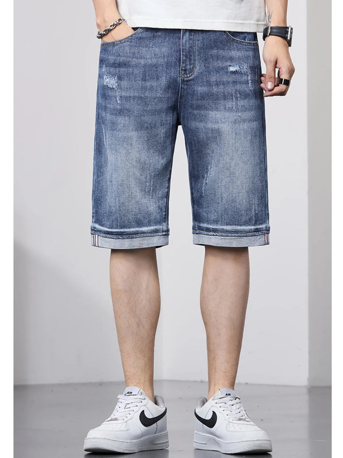 Men's Loose Fit Denim Shorts - cas7m