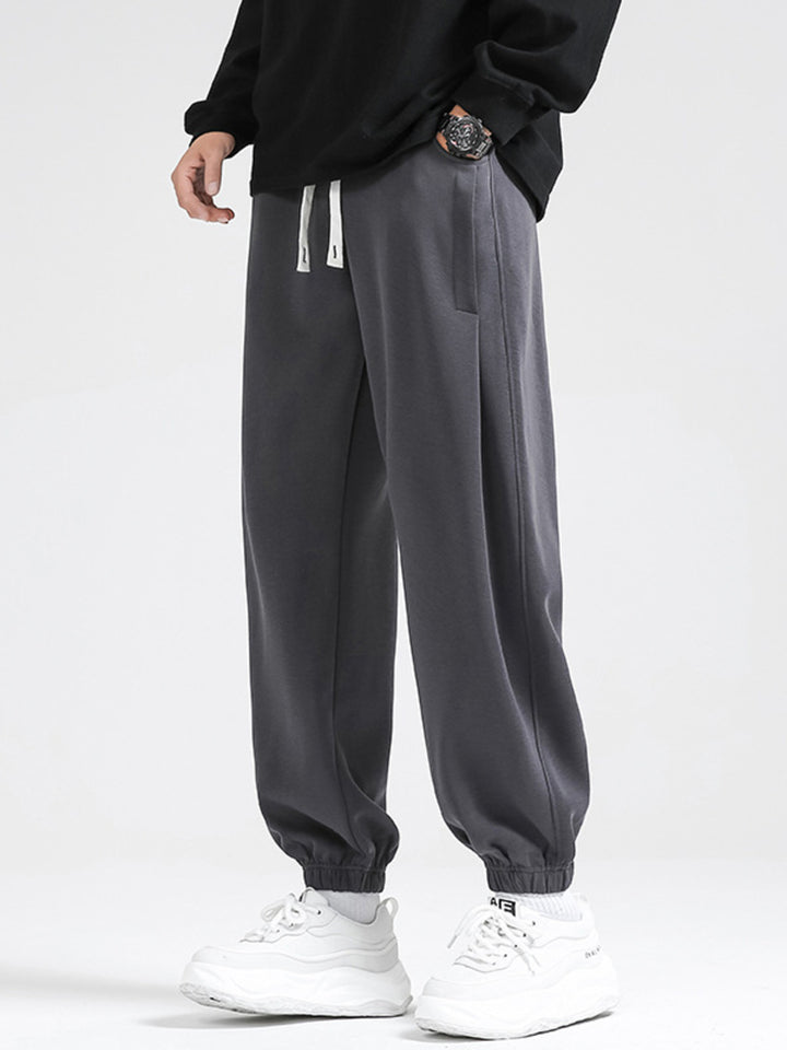 Men's Plus Size Drawstring Loose Fit Joggers - cas7m