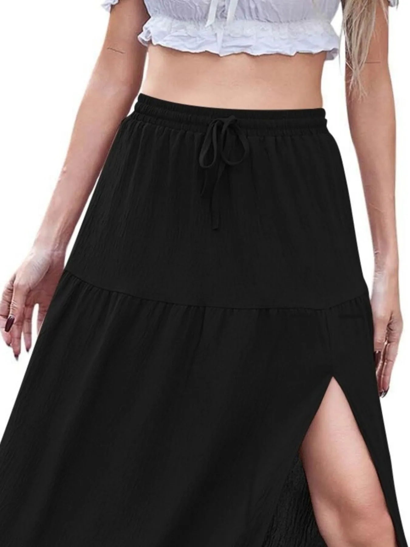 Full Size Slit Maxi Skirt Plus Size - cas7m