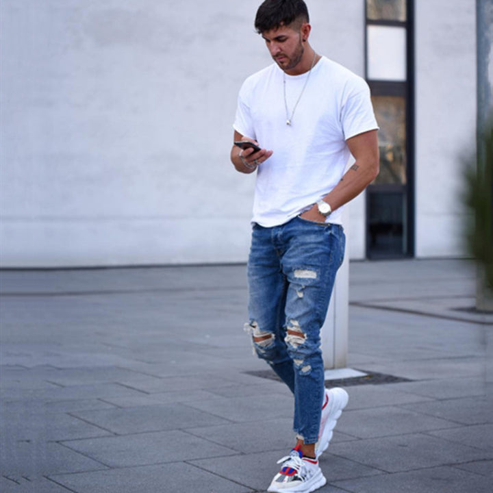 Cotton Comfort Men's Fashion Tee - Trendy & Lightweight - cas7m