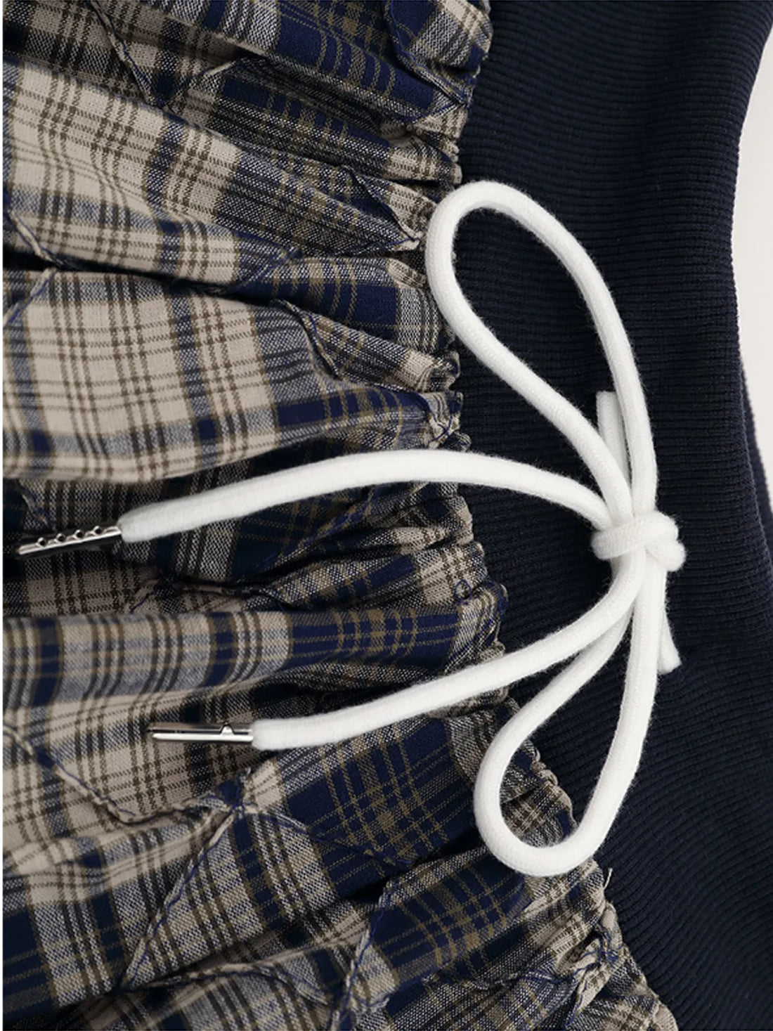Drawstring Plaid Skort - cas7m