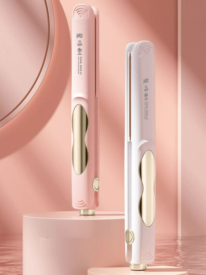 Portable Hair Straightener & Curler: Travel-Friendly Salon Quality - cas7m