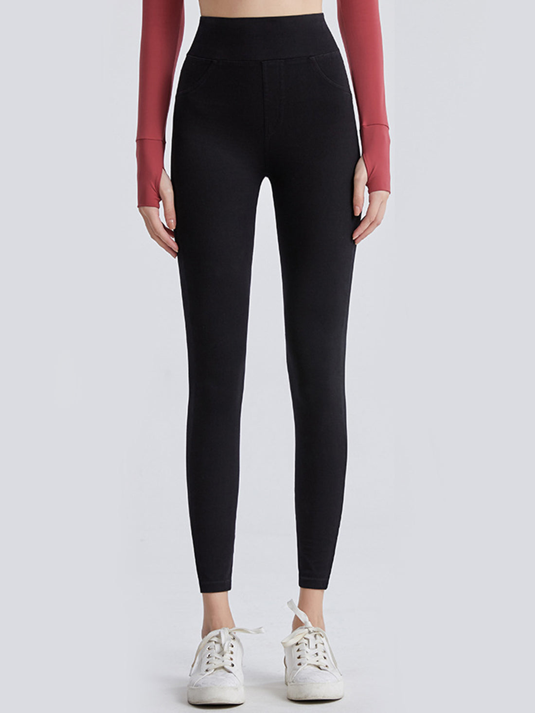 Wide Waistband Sports Leggings - cas7m