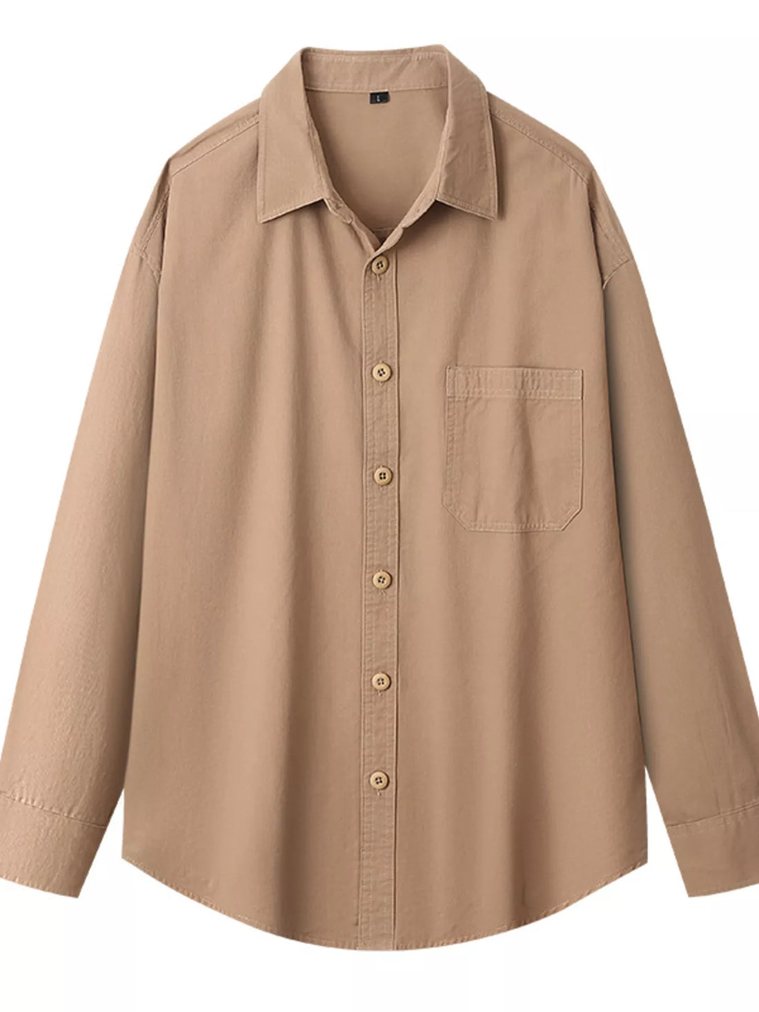 Men's Plus Size Button Up Long Sleeve Shirt - cas7m