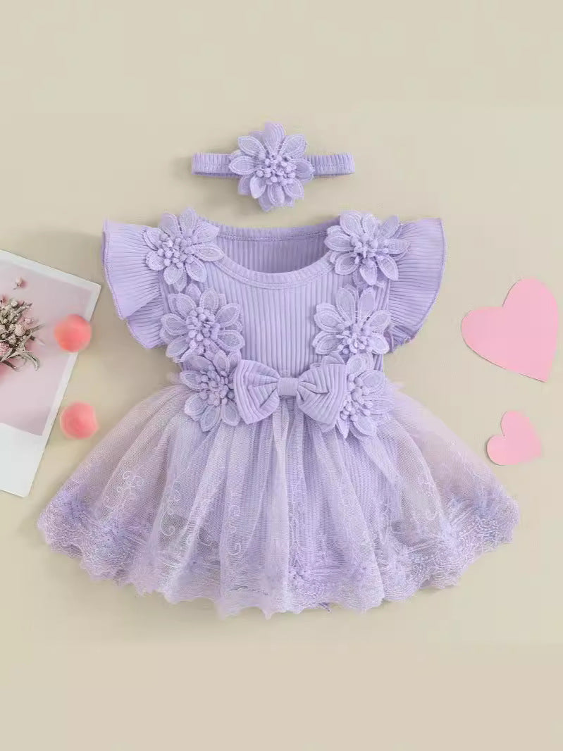 Baby Short Sleeve Romper Dress - cas7m
