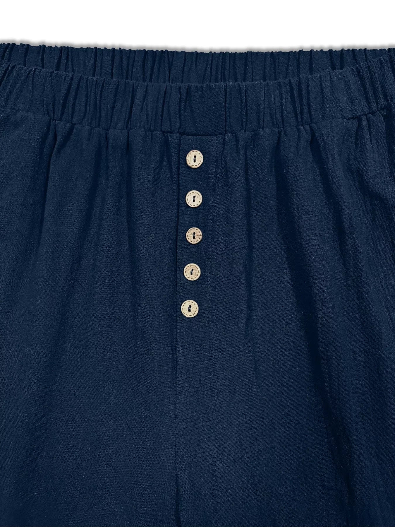 Plus Size Elastic Waist Casual Shorts - cas7m