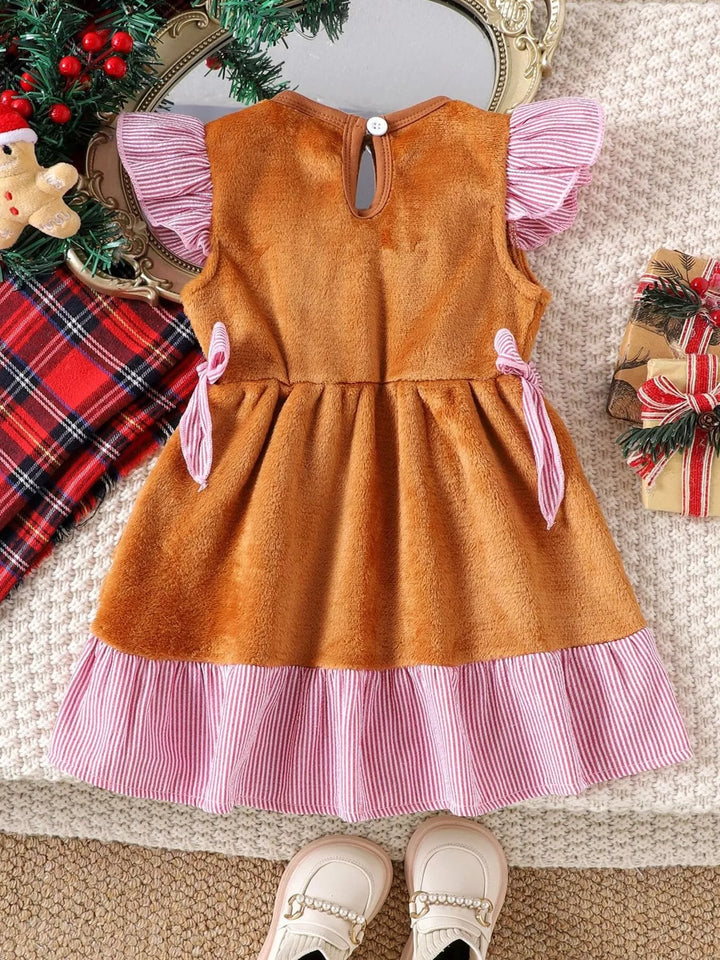 Children's Christmas Lace Detail Dress - cas7m