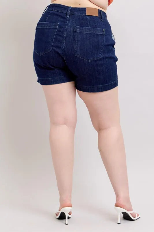 Judy Blue Full Size High Waist Denim Shorts Plus Size - cas7m