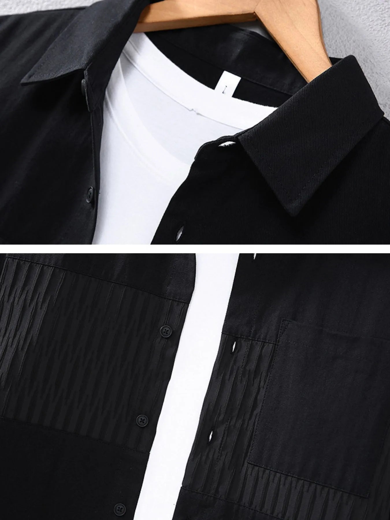 Men's Plus Size Button Up Long Sleeve Shirt - cas7m