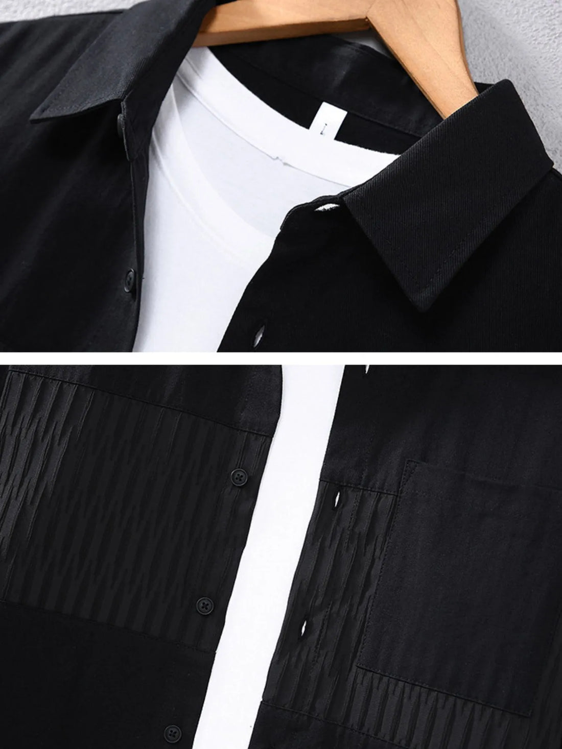Men's Plus Size Button Up Long Sleeve Shirt - cas7m