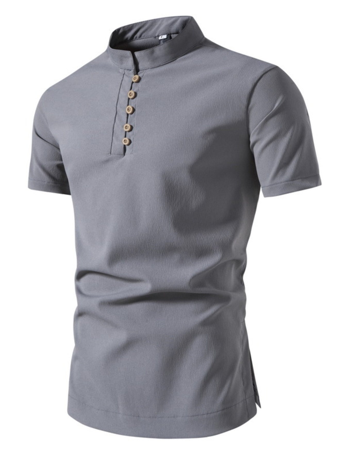 Men's Plus Size Button Detail Short Sleeve Shirt - cas7m