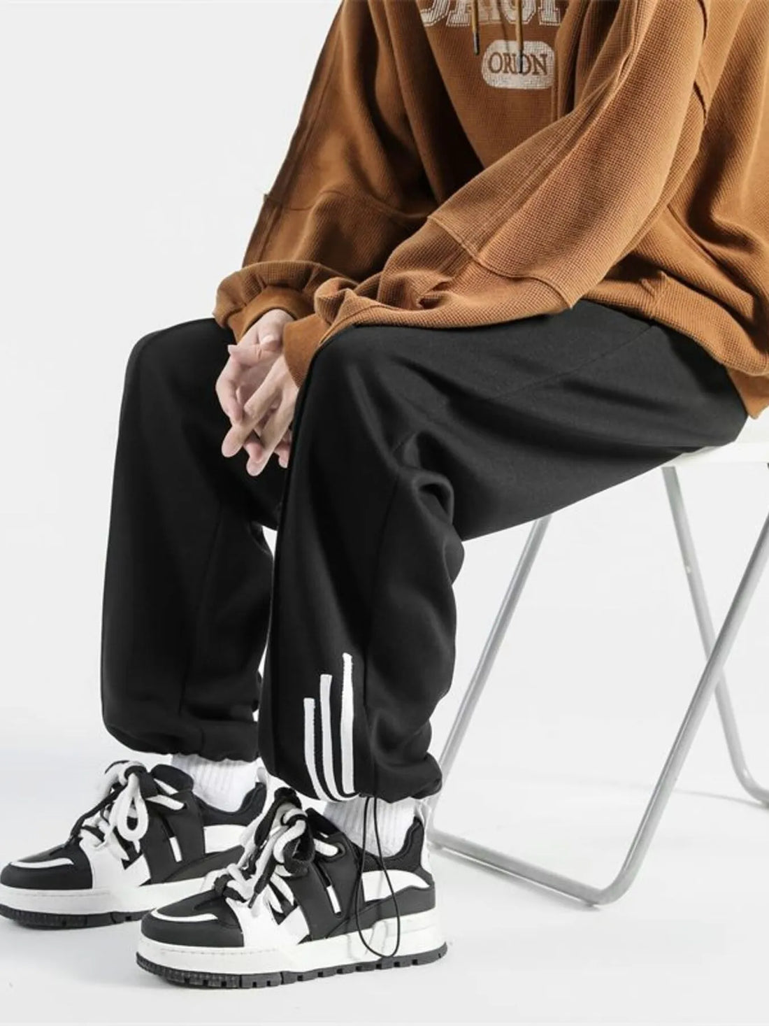 Men's Plus Size Drawstring Wide Leg Sweatpants - cas7m