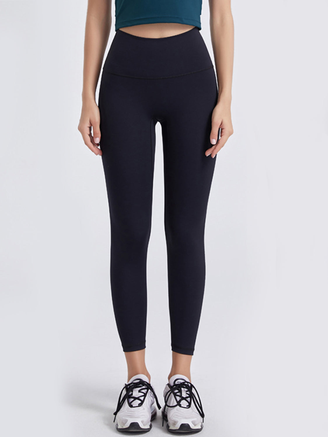 Wide Waistband Sports Leggings - cas7m
