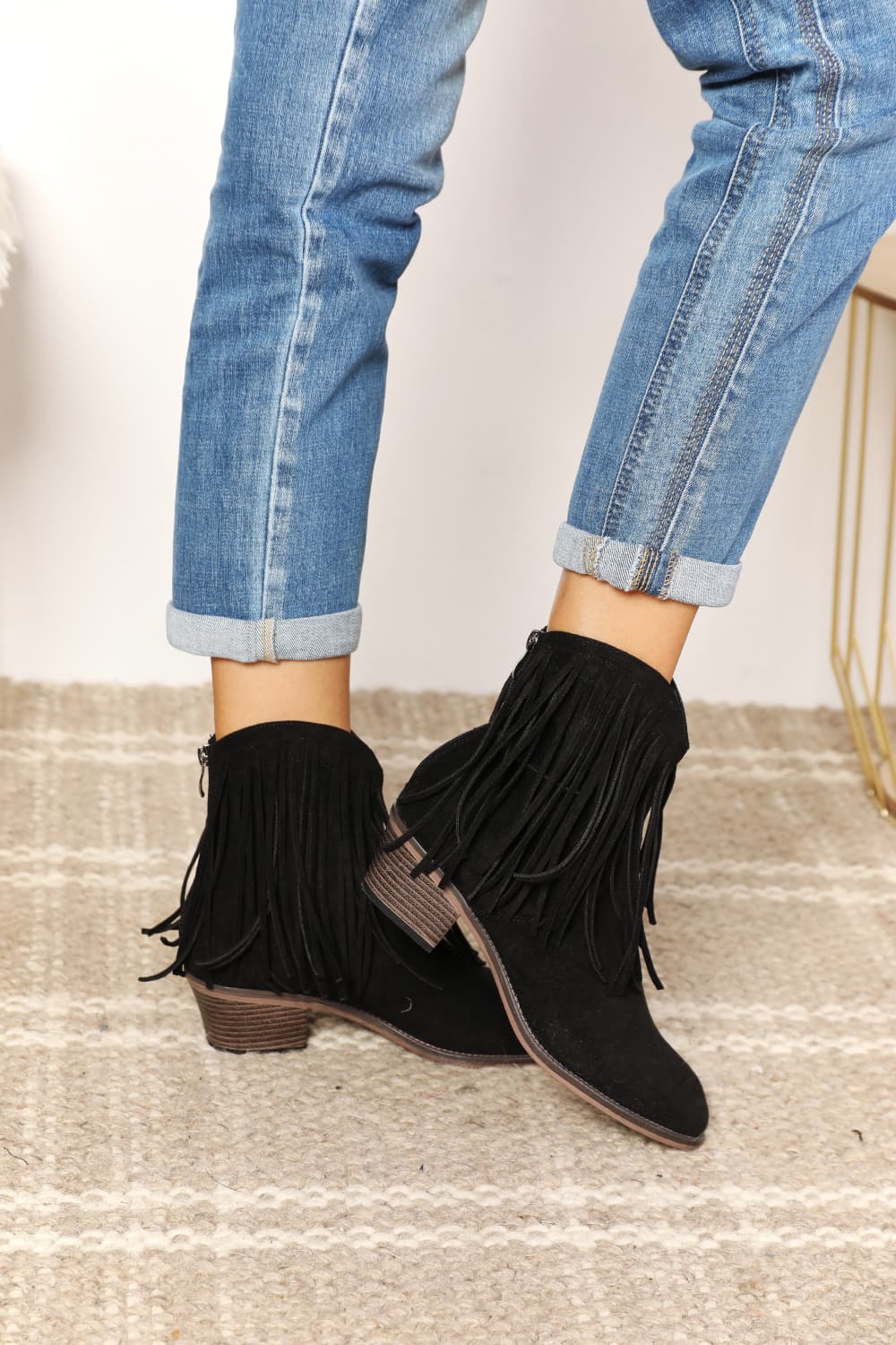 Legend Women's Fringe Cowboy Western Ankle Boots - cas7m