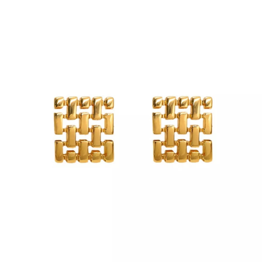 18K Gold-Plated Geometric Stud Earrings - cas7m
