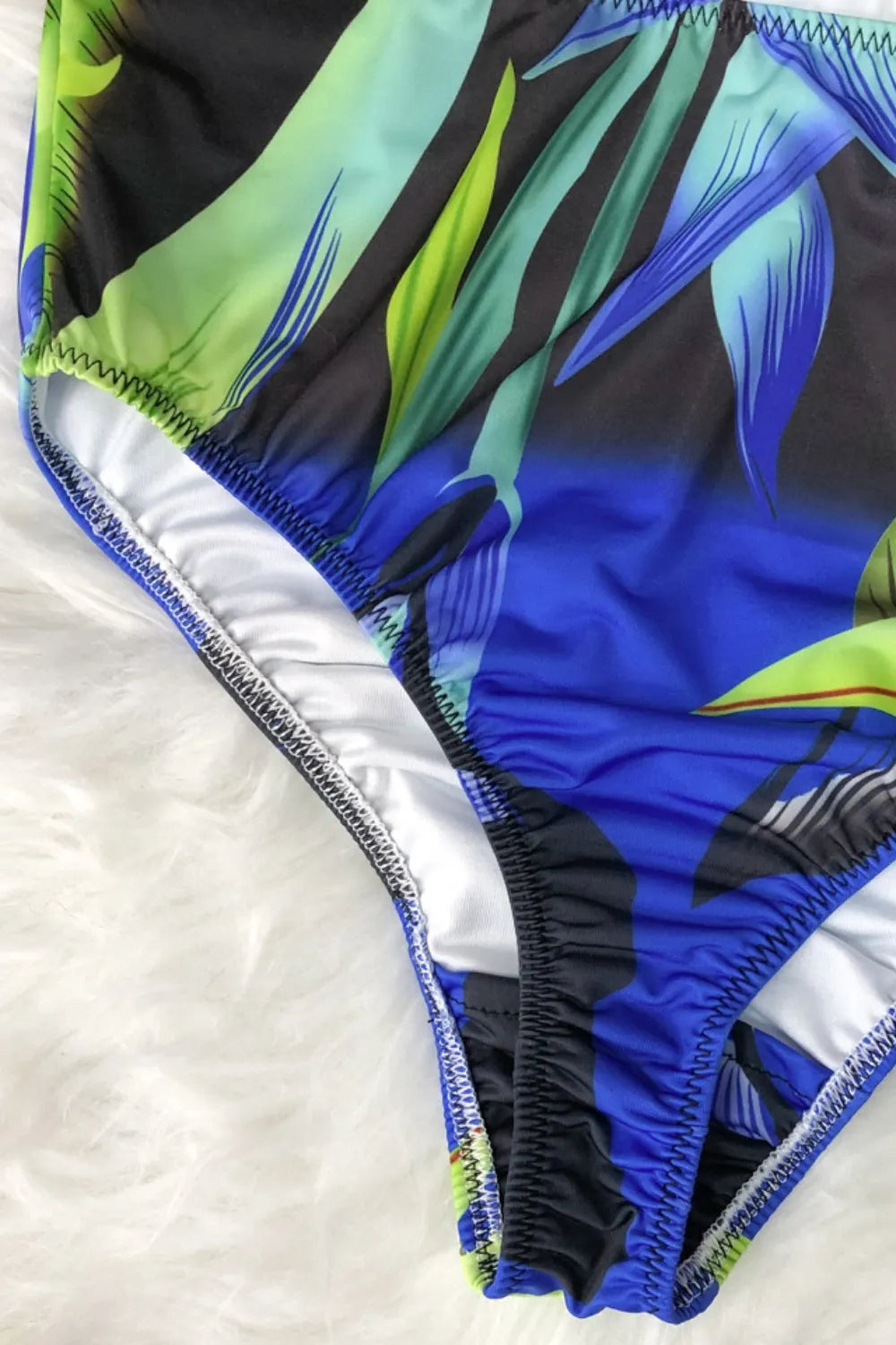 Printed Halter Neck One-Piece Swimwear - cas7m