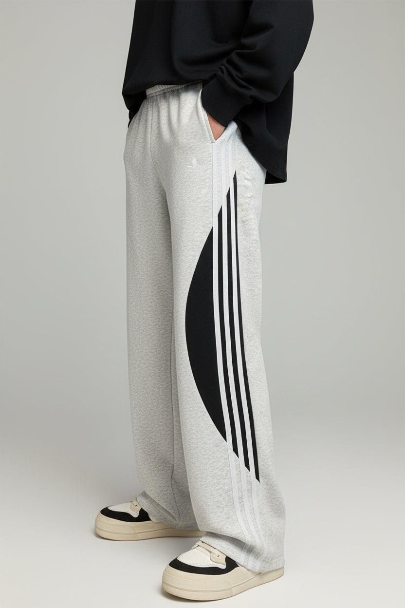 Men's Plus Size Striped Wide Leg Casual Pants - cas7m