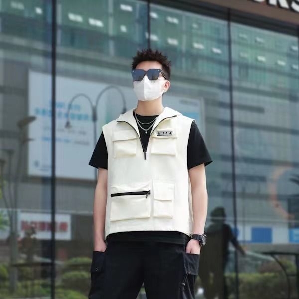 Workwear Casual Vest Sports Hooded Vest - cas7m