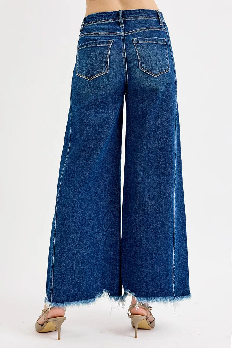 RISEN Full Size High Rise Ankle Wide Jeans Plus Size - cas7m