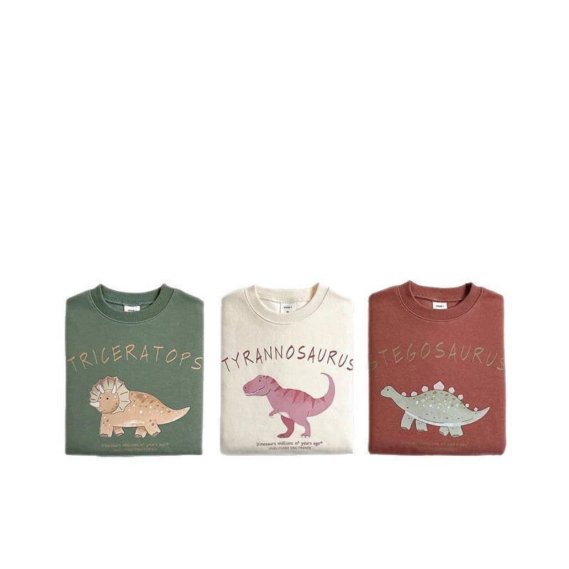 Children's Ins Korean Cartoon Dinosaur Sweatshirt - cas7m