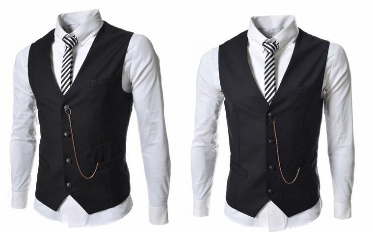 Men's Metal Chain Slim Business Vest Casual Vest - cas7m